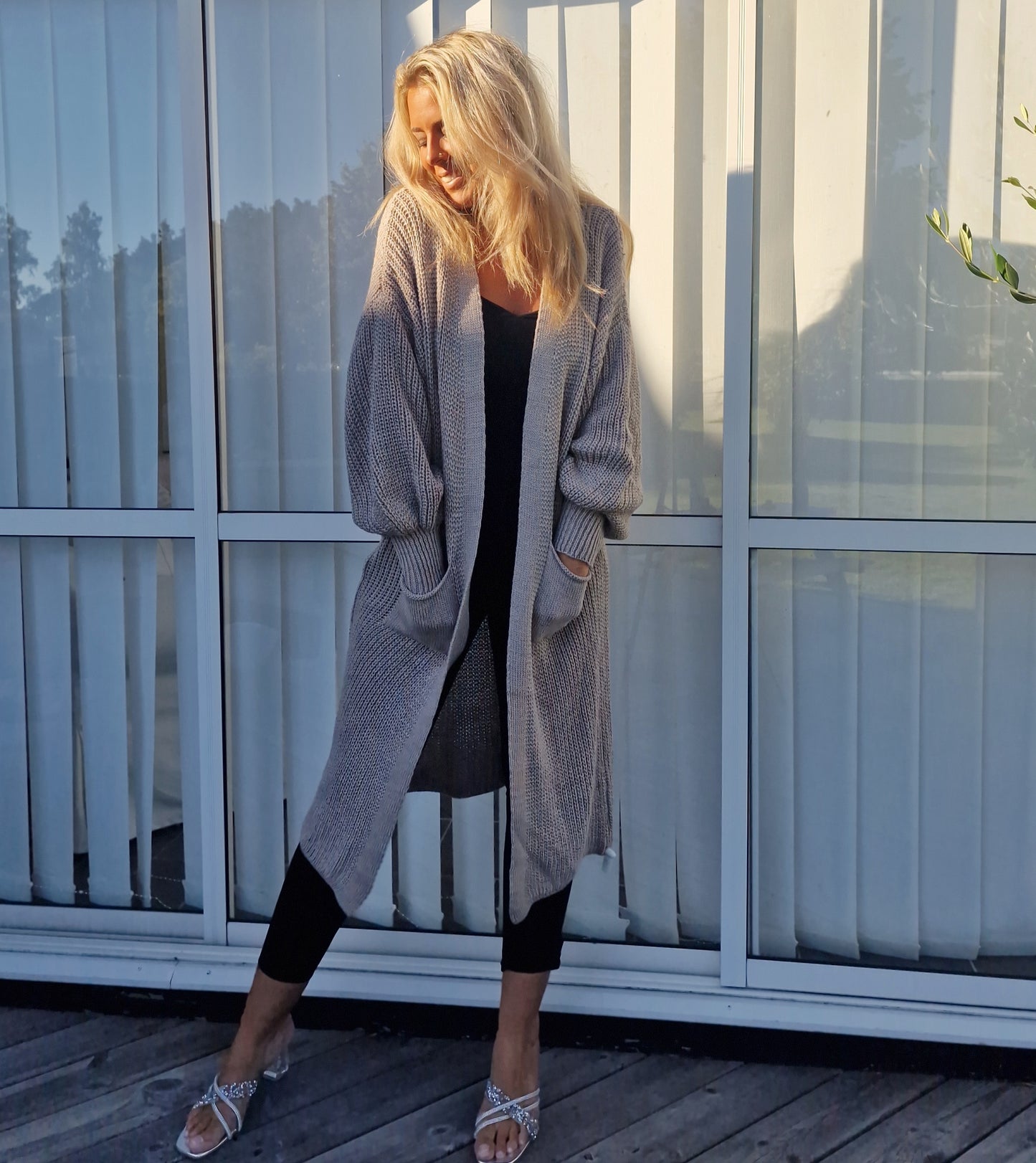 Cardigan lång Penny Taupe