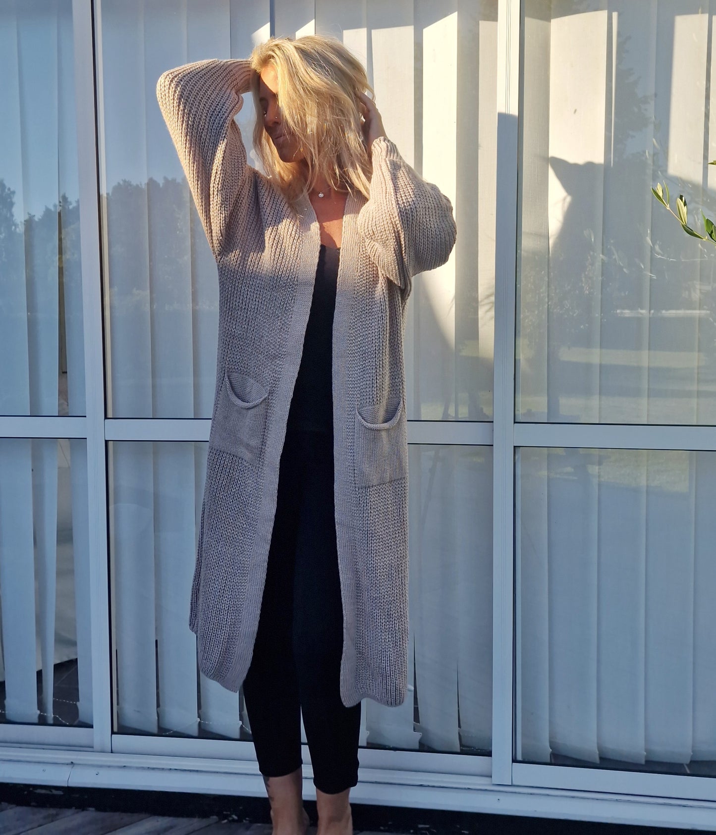 Cardigan lång Penny Taupe