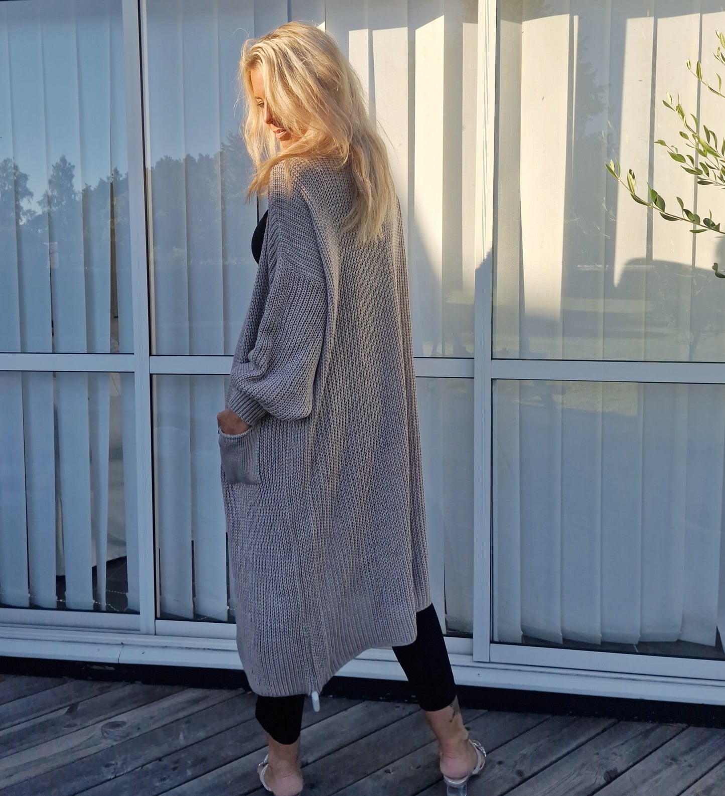 Cardigan lång Penny Taupe
