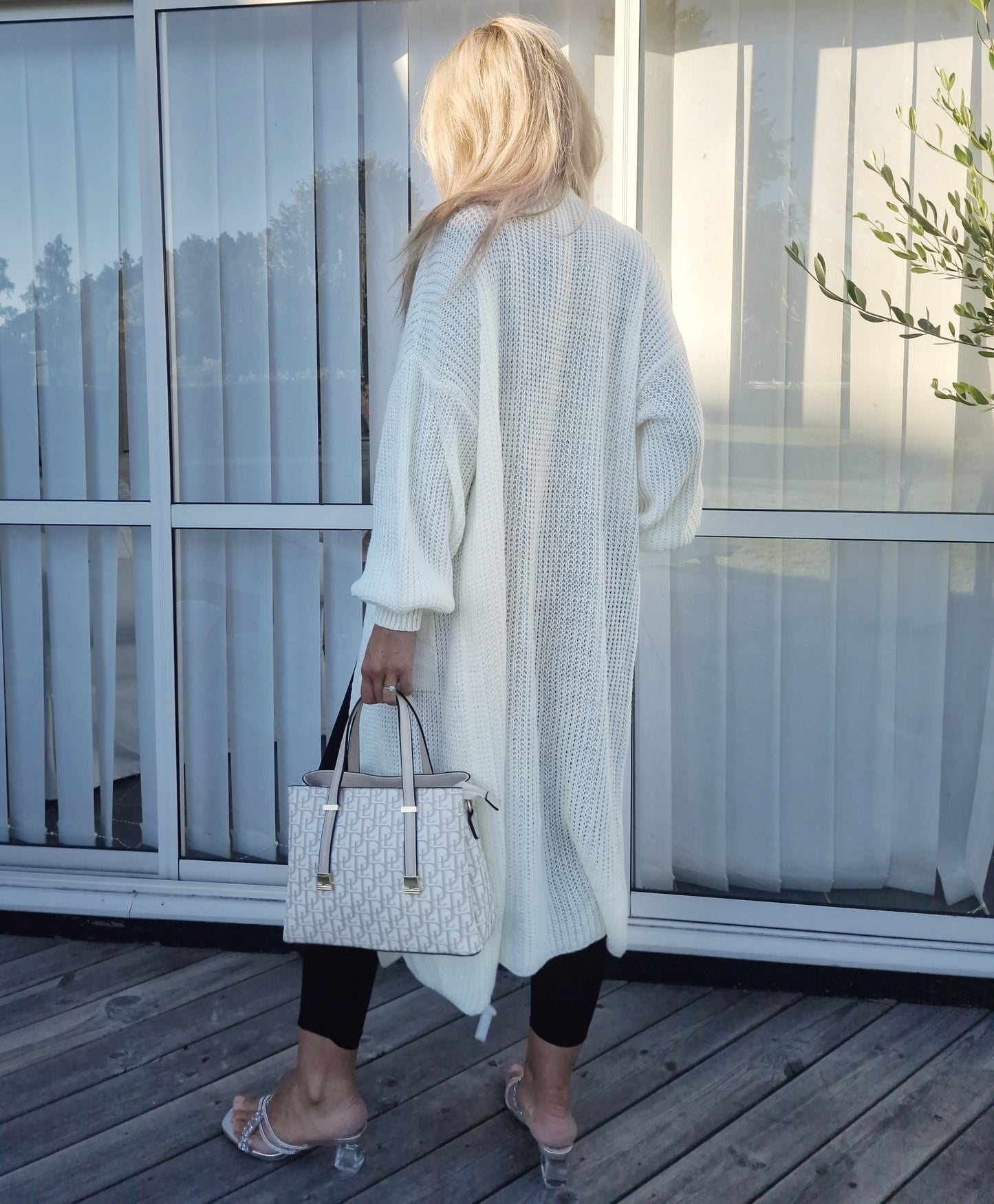Cardigan lång Penny Vit