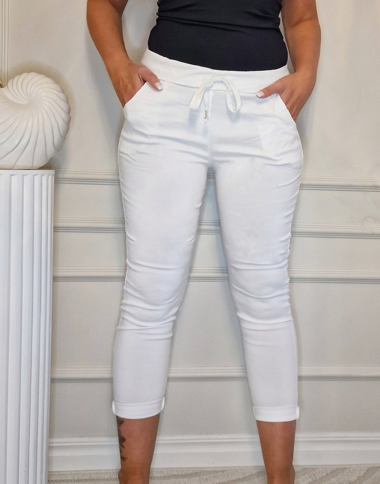 Pantalón milagro liso Blanco