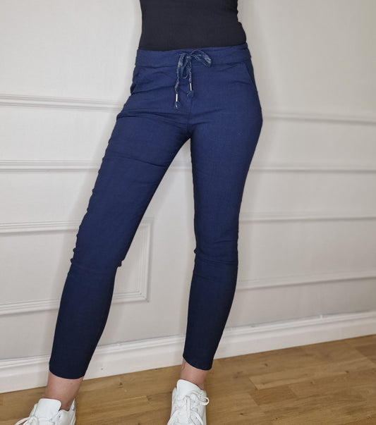 Miracle trousers plain navy blue