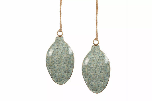 Emaljägg Mönstrad Blå 8cm