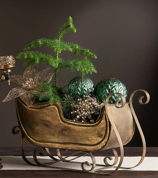 Dekoration Släde Antik Mässing
25 cm