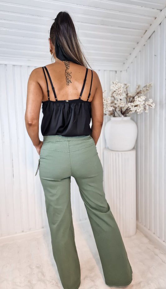 Pantalón milagro liso Negro