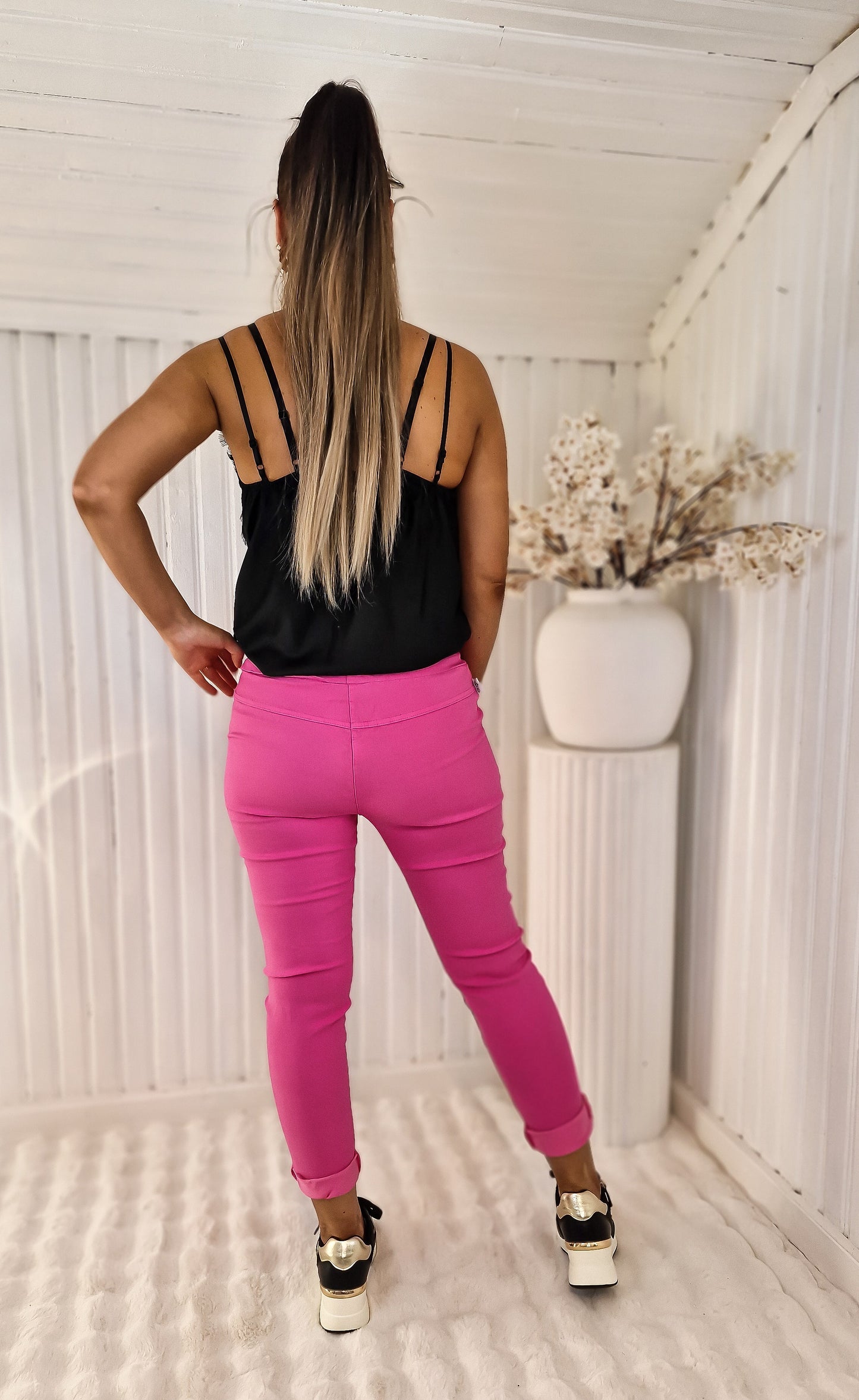Pantalón milagro liso Fucsia