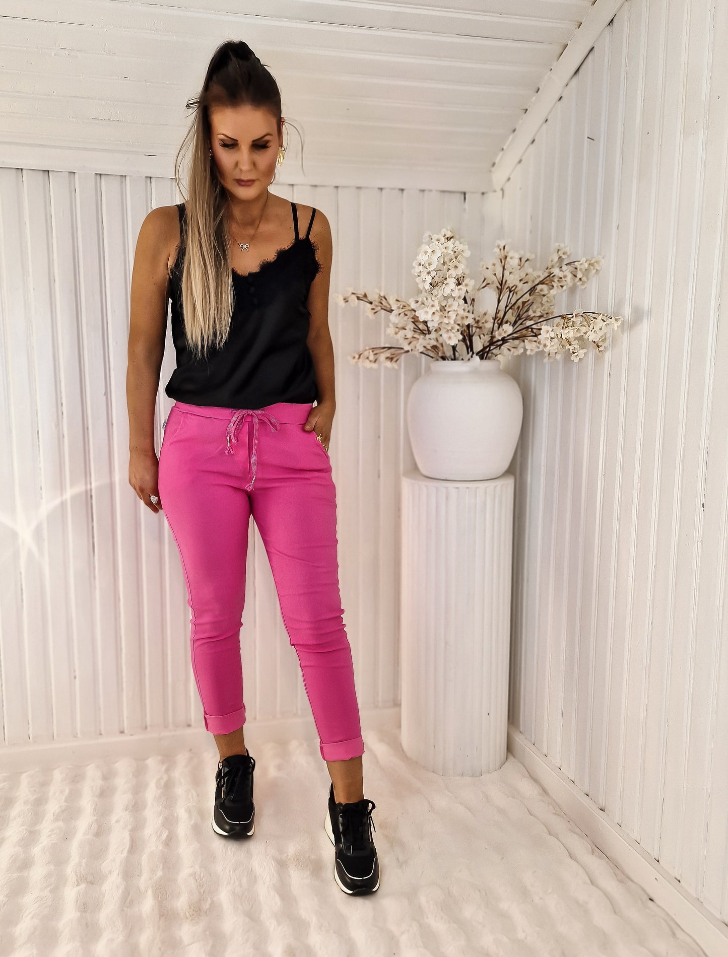 Pantalón milagro liso Fucsia