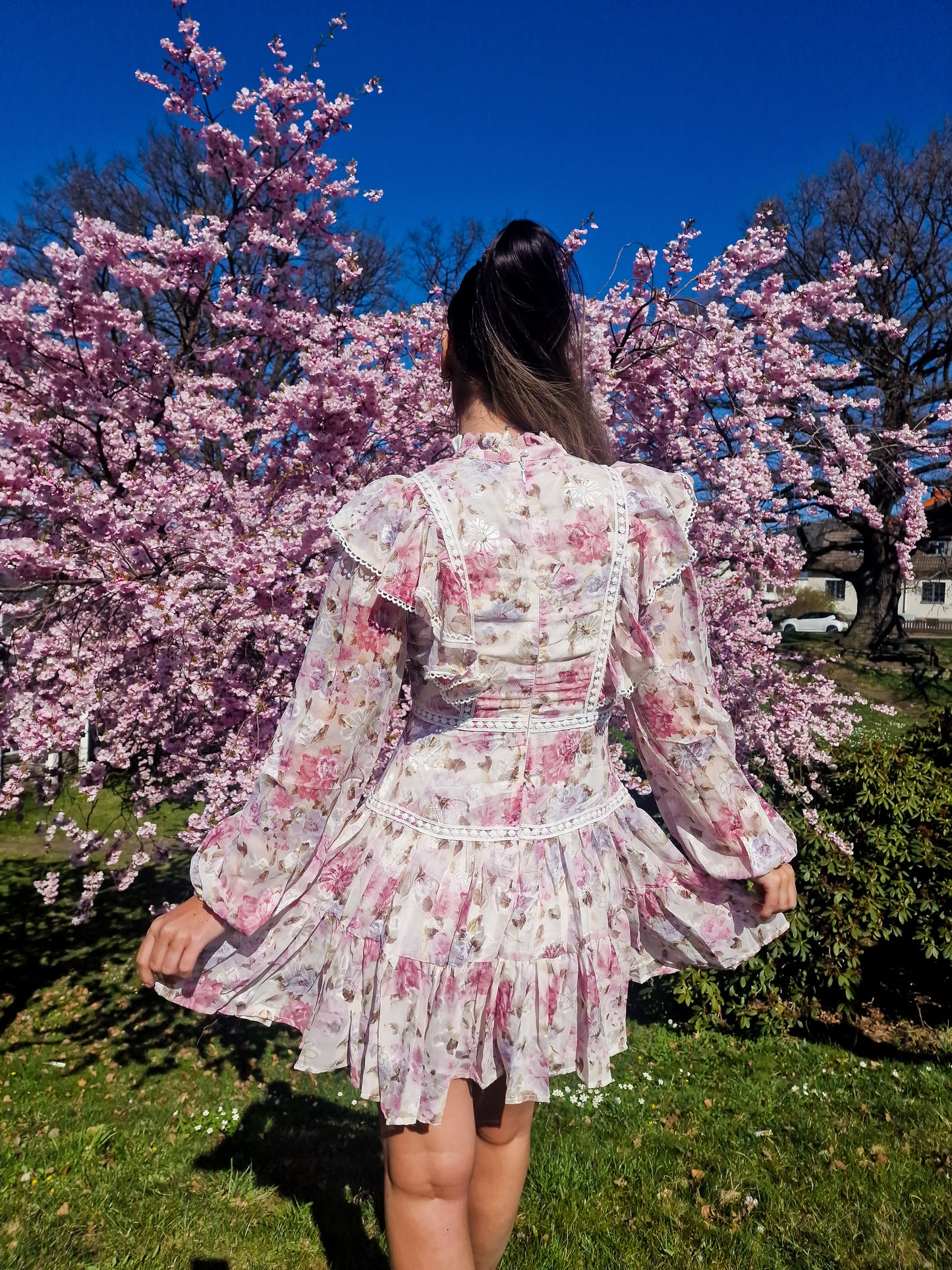 Vestido de encaje floral