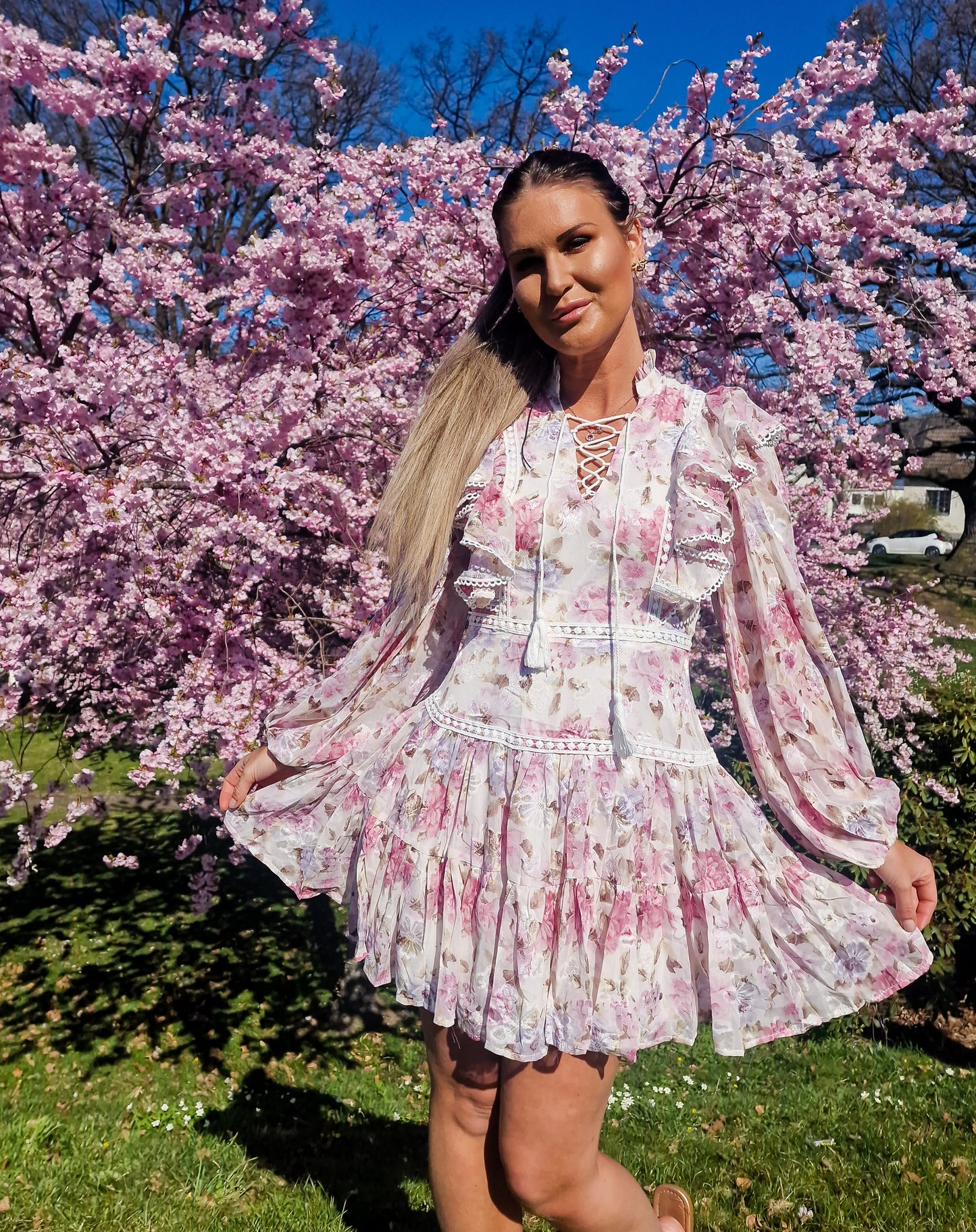 Vestido de encaje floral