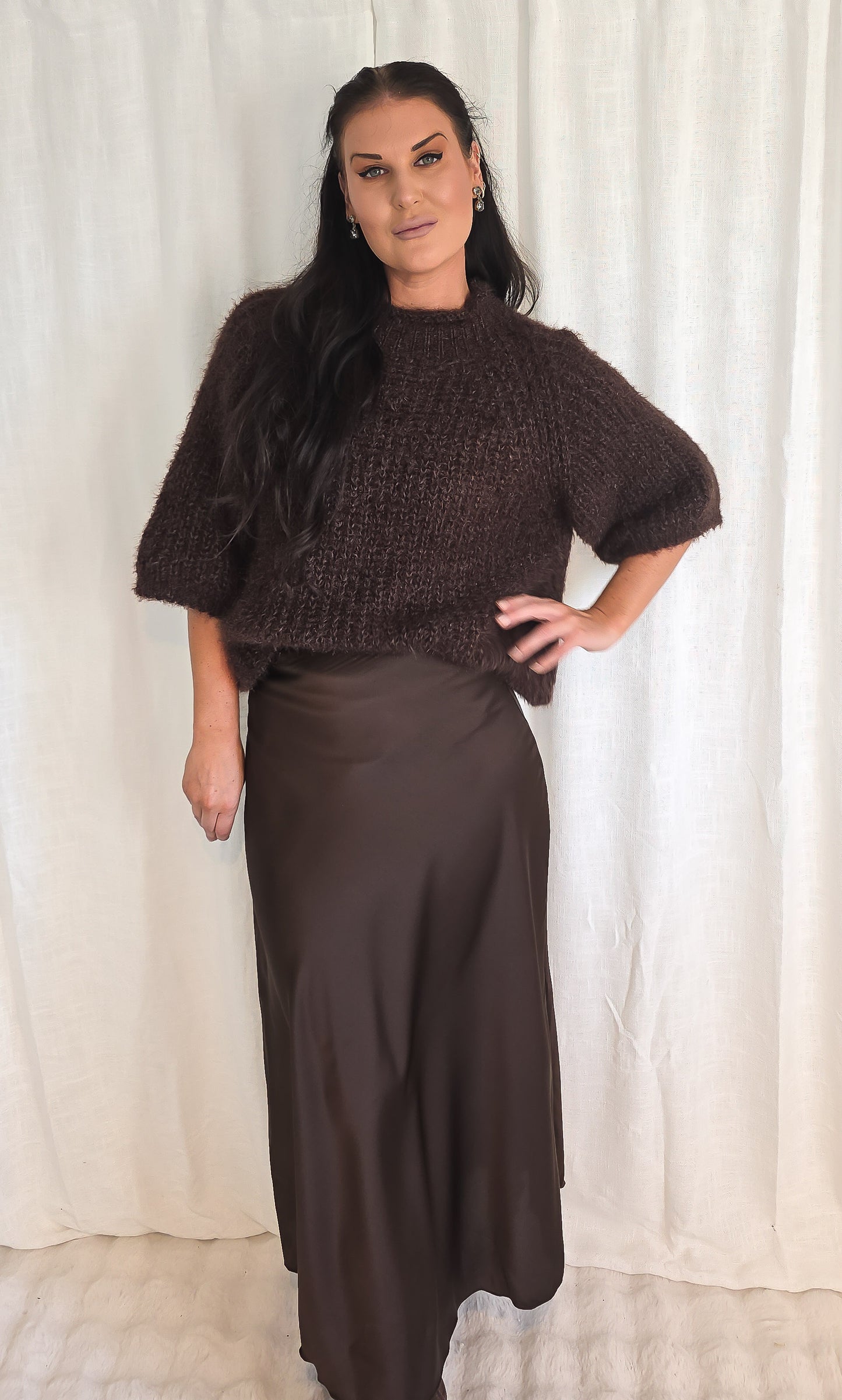 Satinkjol Tina Brun