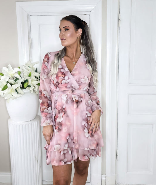 Klänning Aria, Rosa blommor