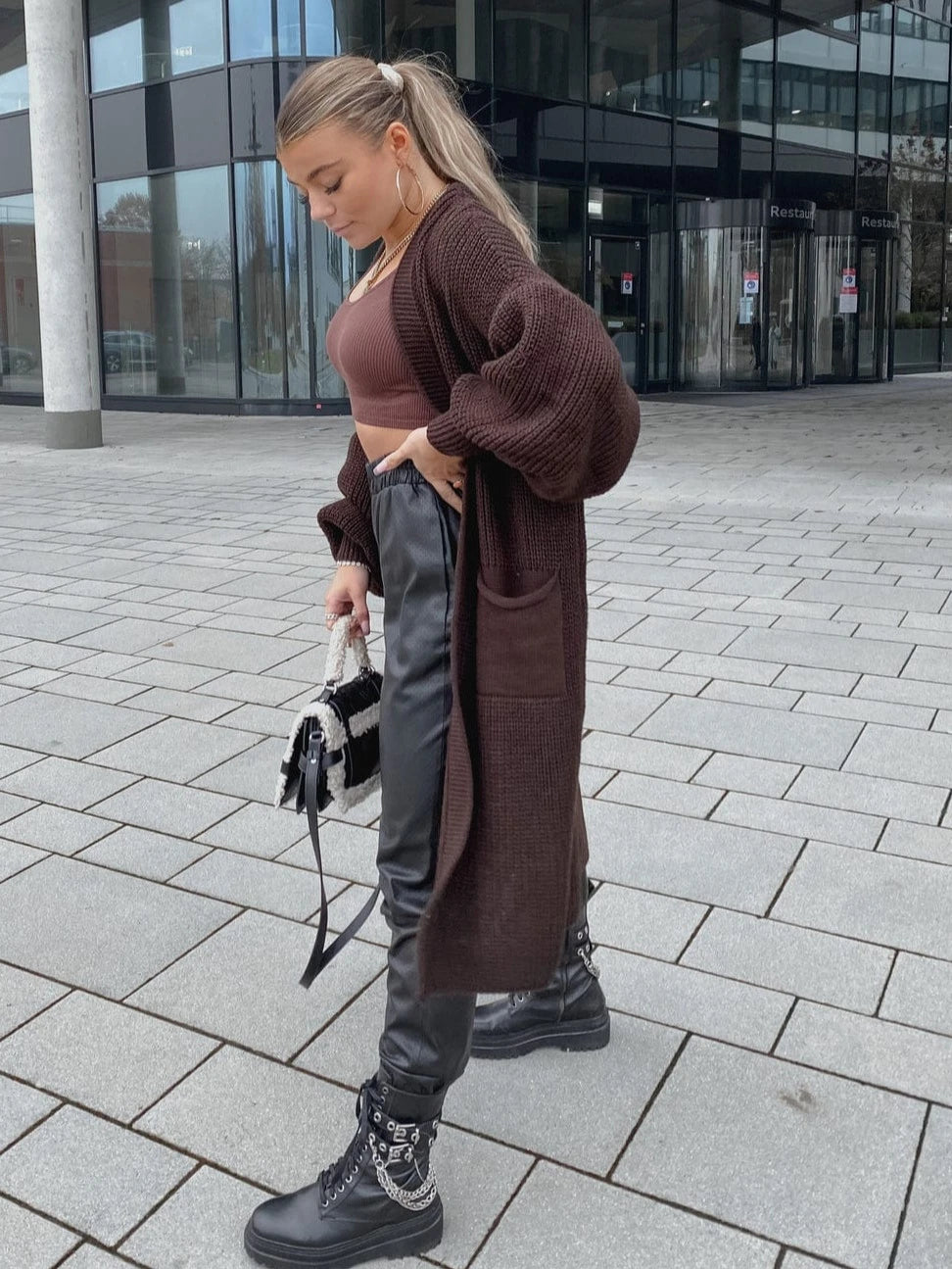 Cardigan Lång Penny Brun