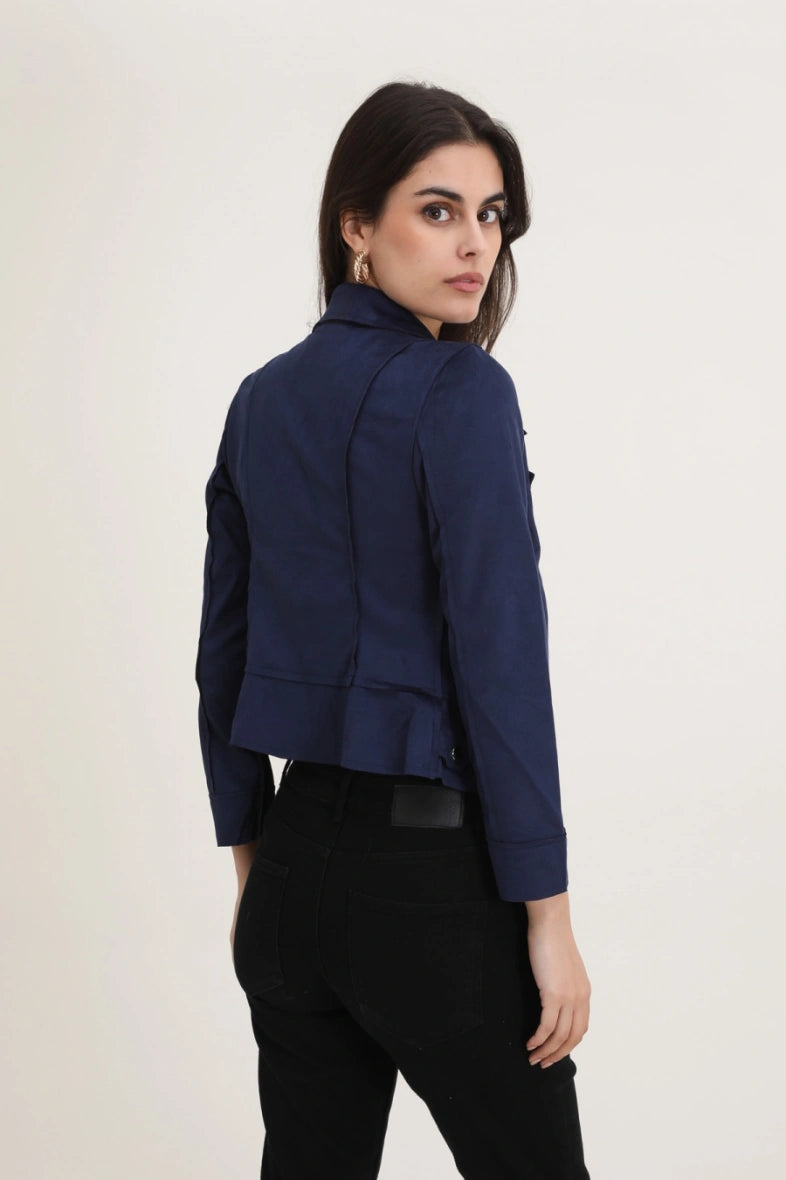 Perfecto mocka JACKET MARINBLÅ