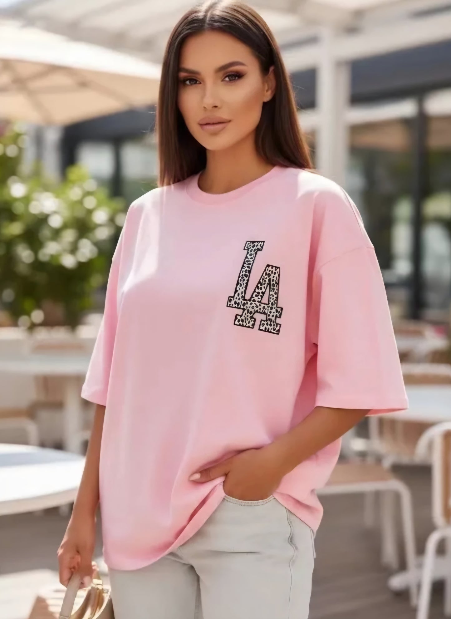 Bomulls-T-shirt L.A Rosa