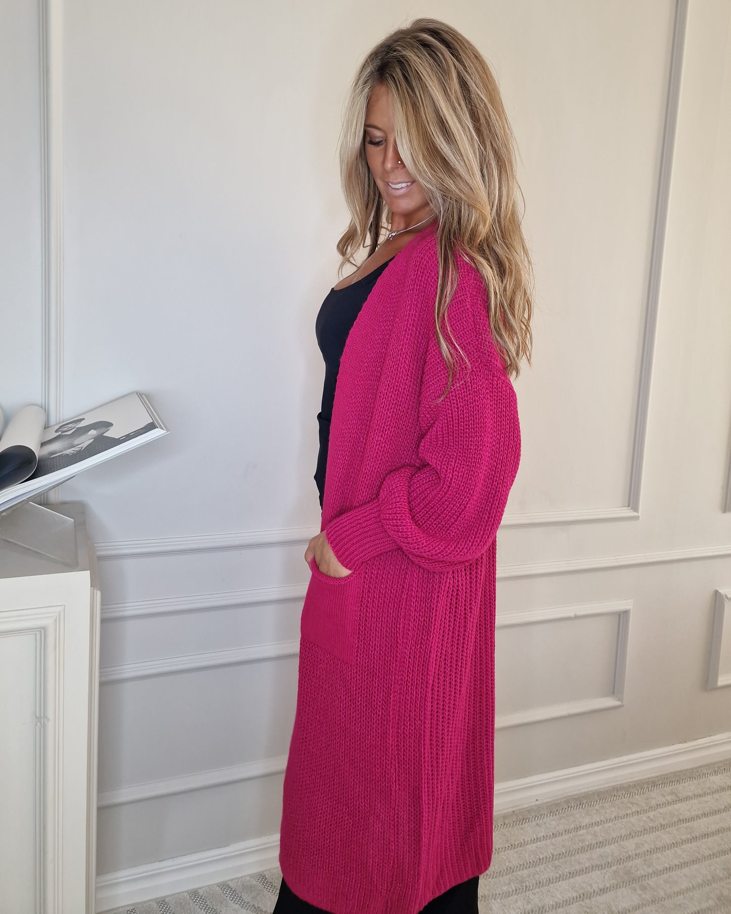 Cardigan Lång Penny Cerise