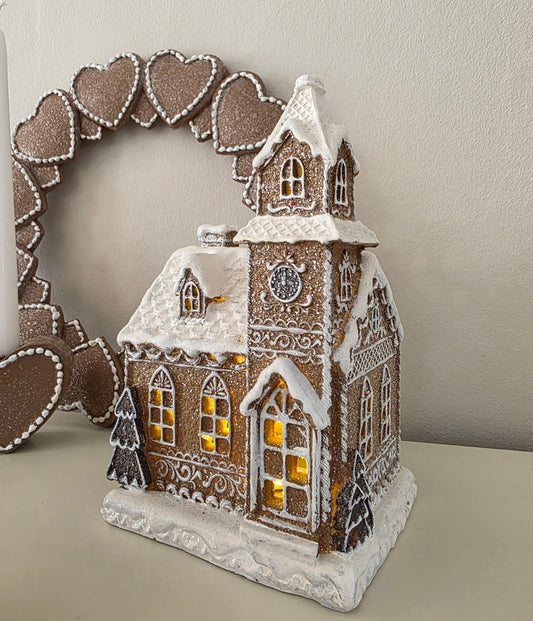 Gingerbread Church Led lighting 23 cm