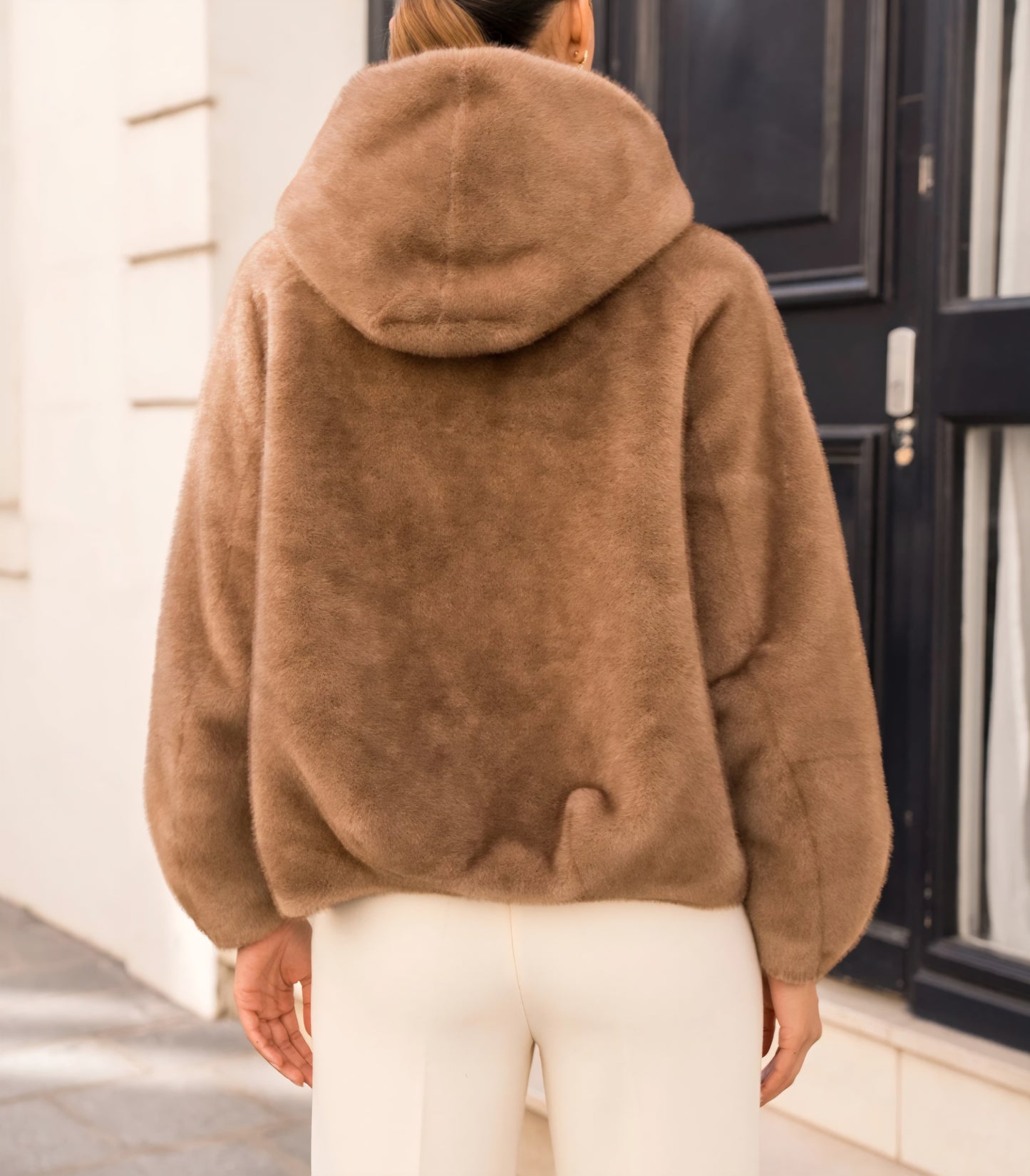 Kort kappa fuskpäls Camel