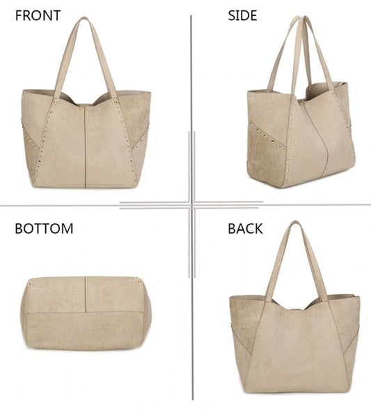 Gallantry nitad mocka-look väska Beige