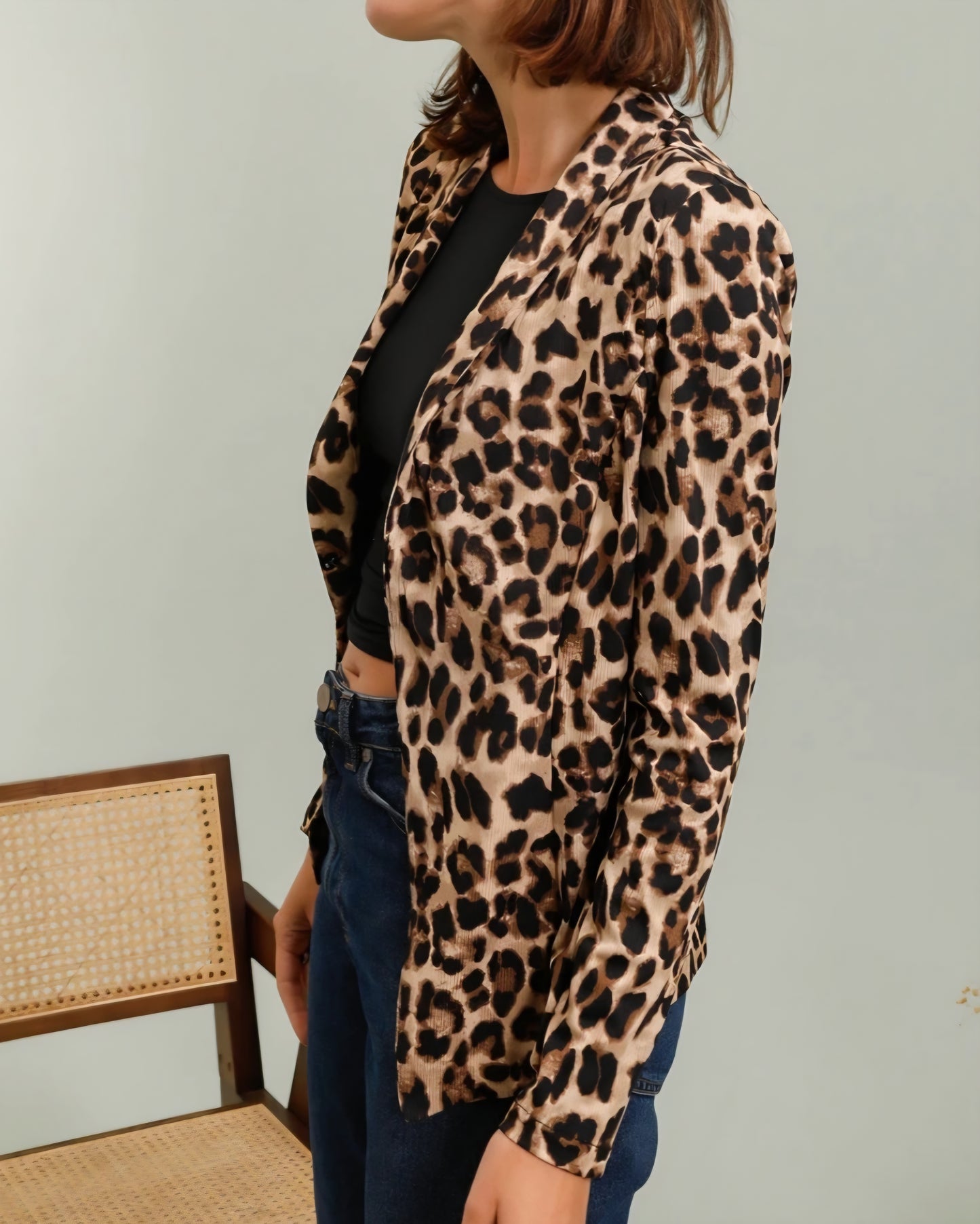 Leopardmönstrad kavaj