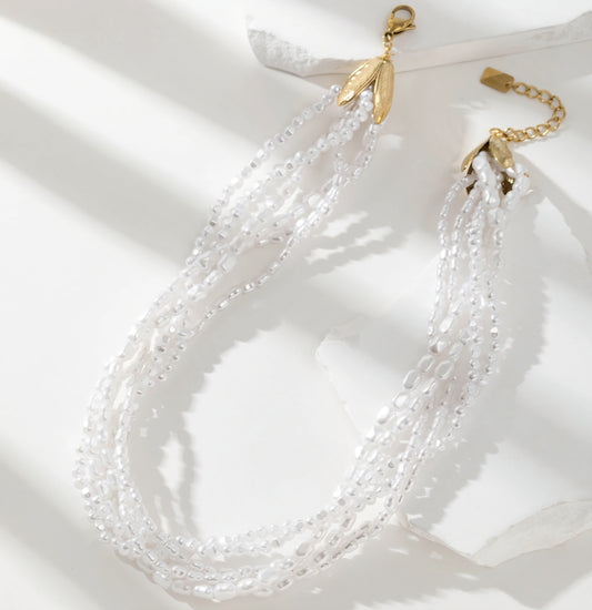 Halsband pearl Vit