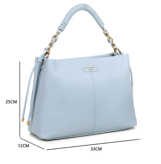 Gallantry-handväska med snörhandtag Ljusblå