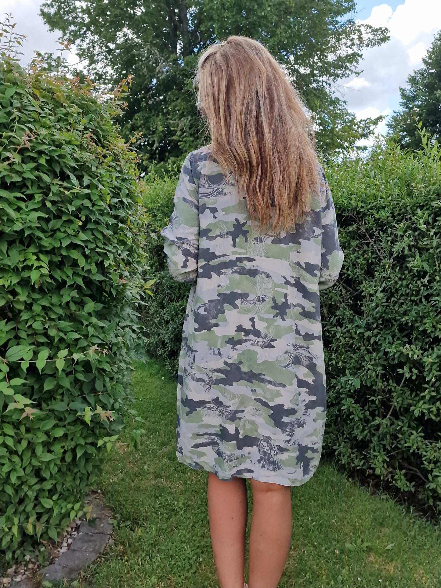Camouflage klänning Viskos