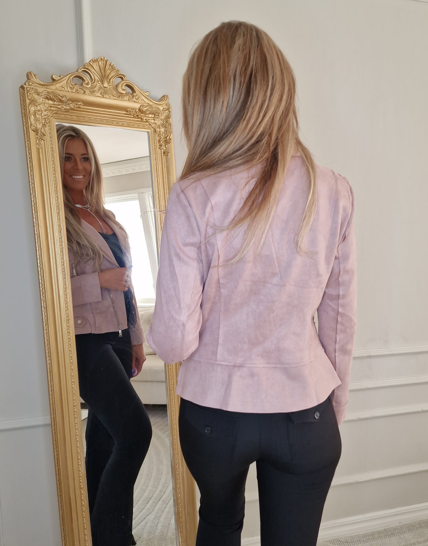Perfecto mocka JACKET Gammelrosa
