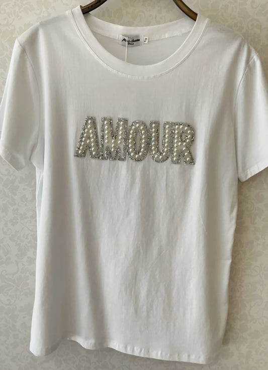 T-SHIRT AMOUR Vit