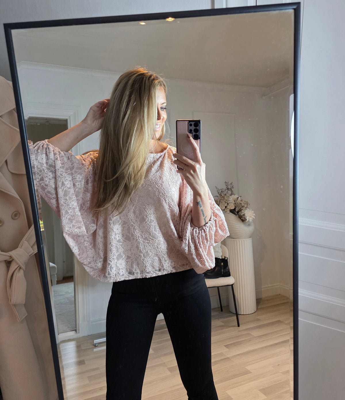 Blus i spets Rosa