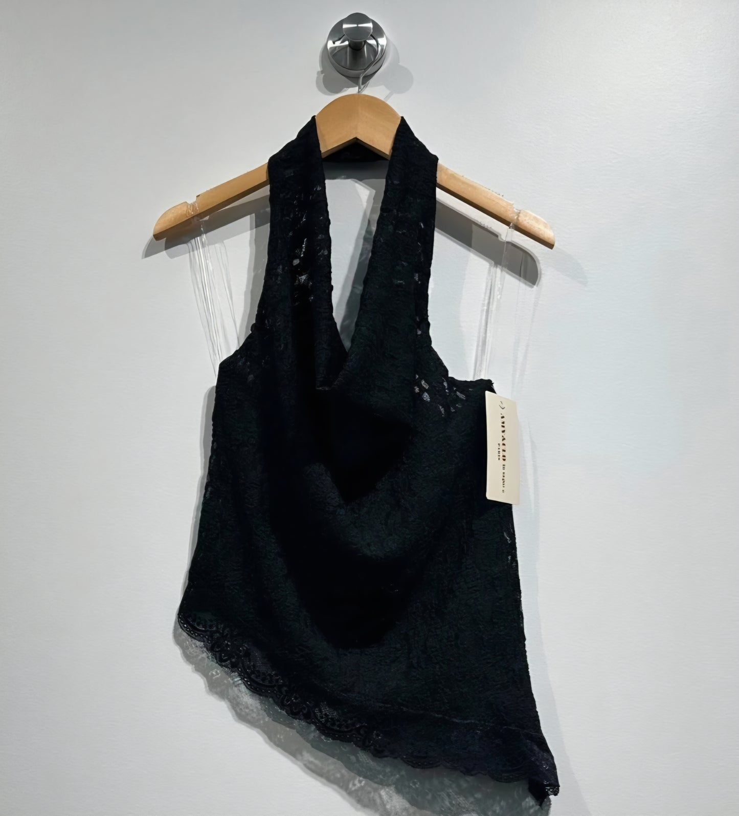 Topp stretchig spets Svart