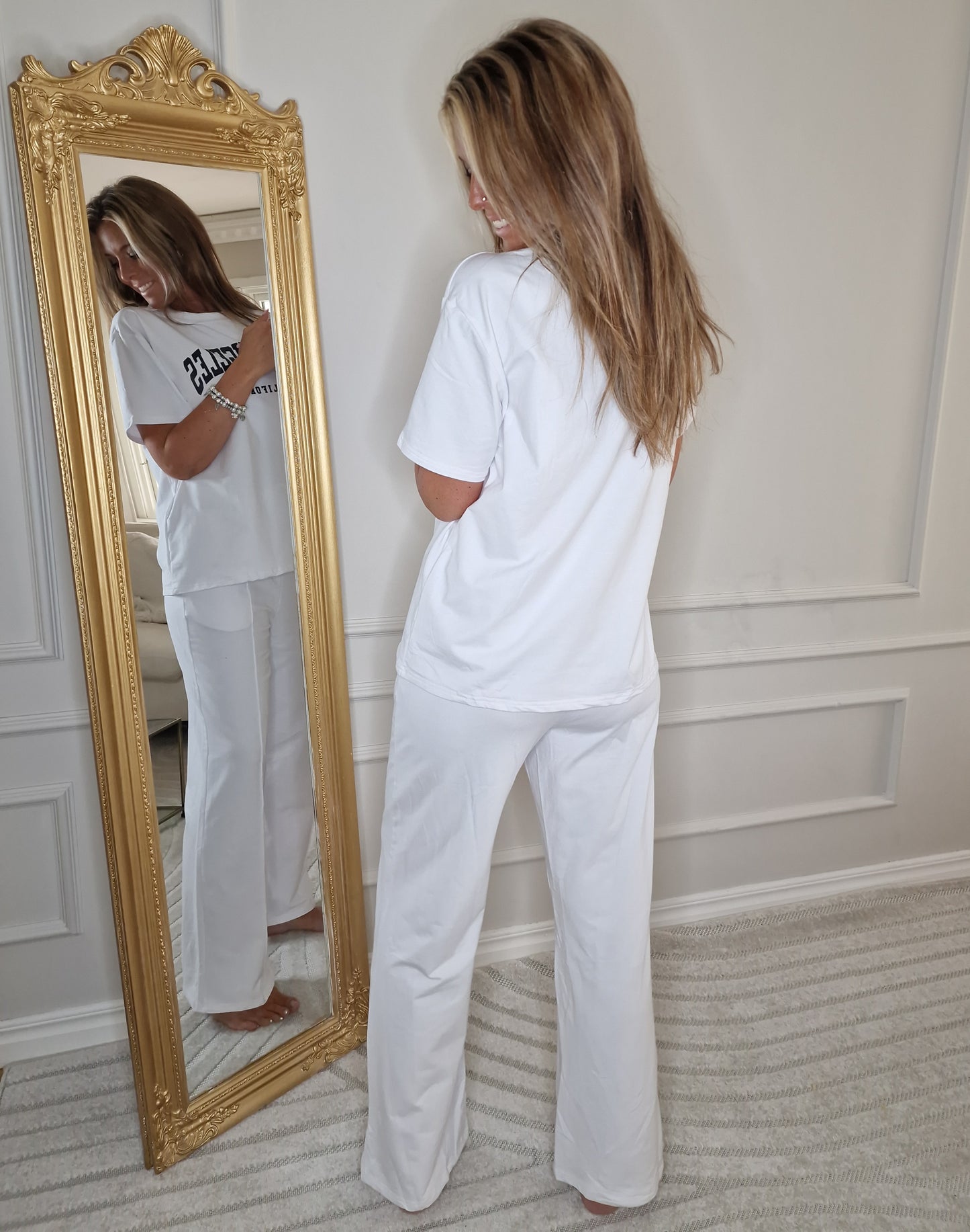 Set Byxa+T-shirt Los Angeles Vit