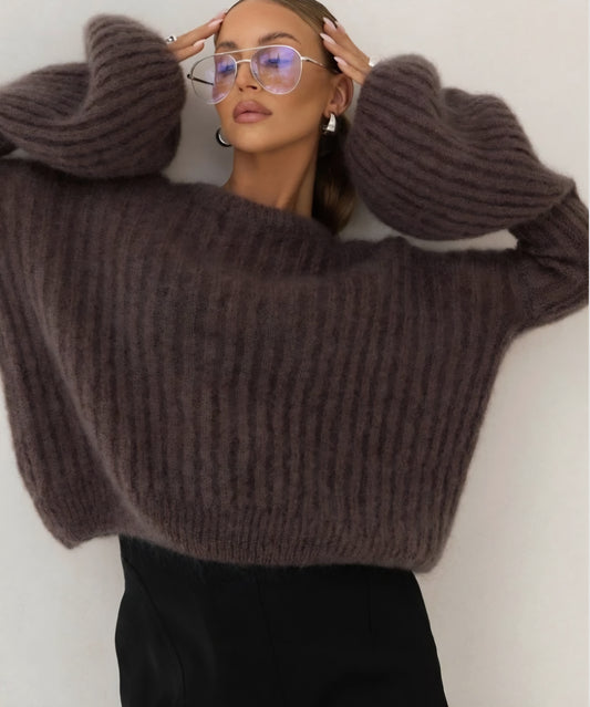SUPERMJUK STICKAD TRÖJA Brun