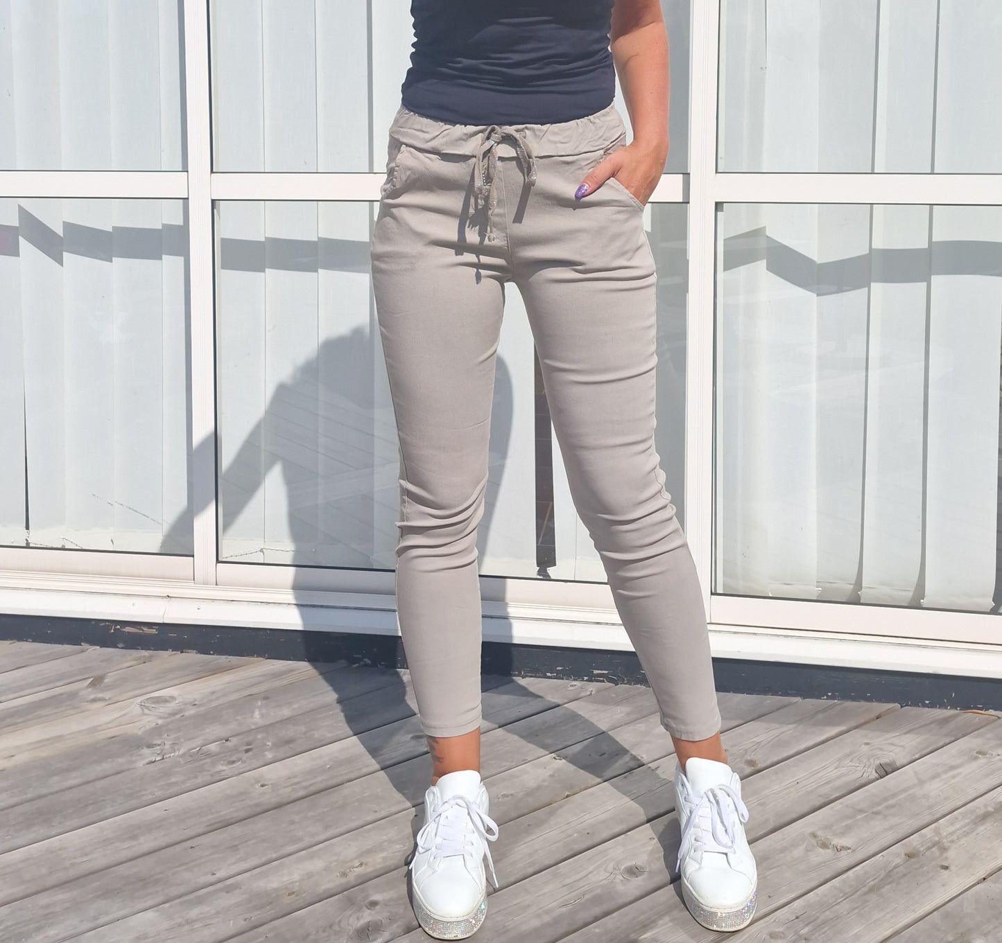 Pantalón milagro liso Taupe