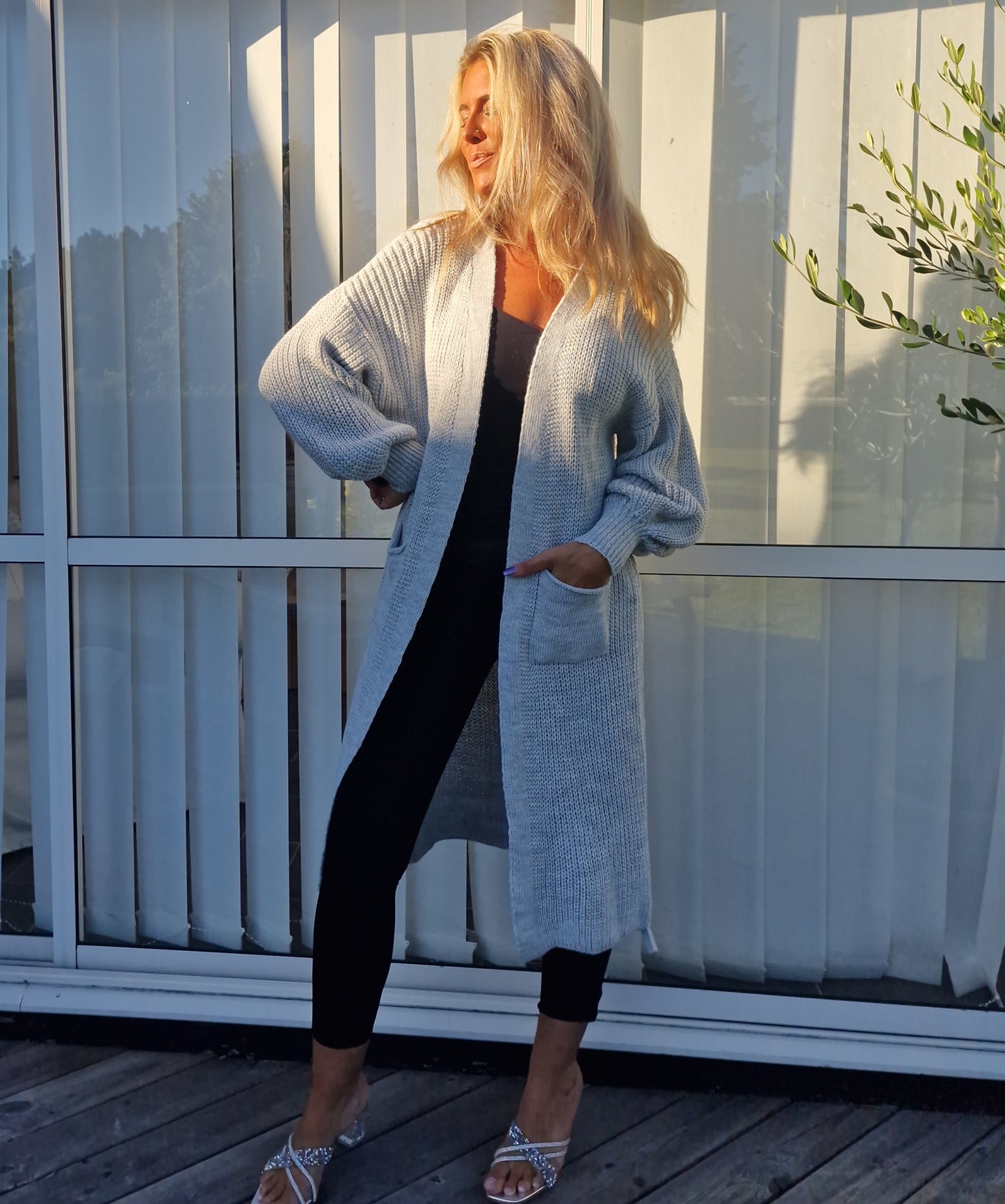 Cardigan Lång Penny Grå