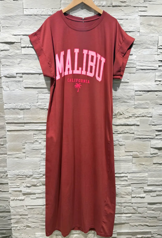 Klänning - T-shirt 'Malibu' Roströd