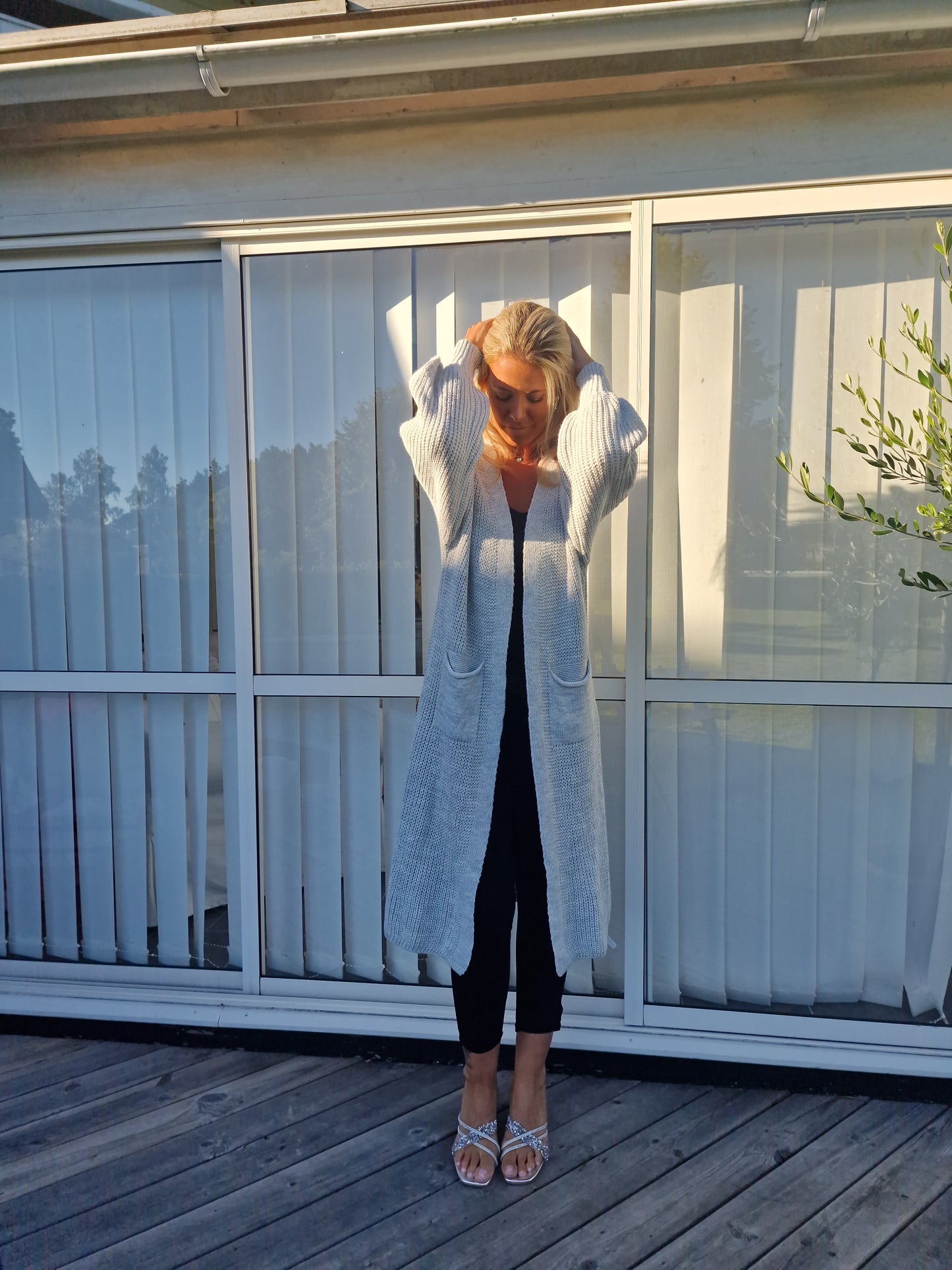 Cardigan Lång Penny Grå