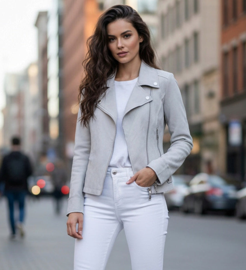 Perfecto mocka JACKET Ljusgrå