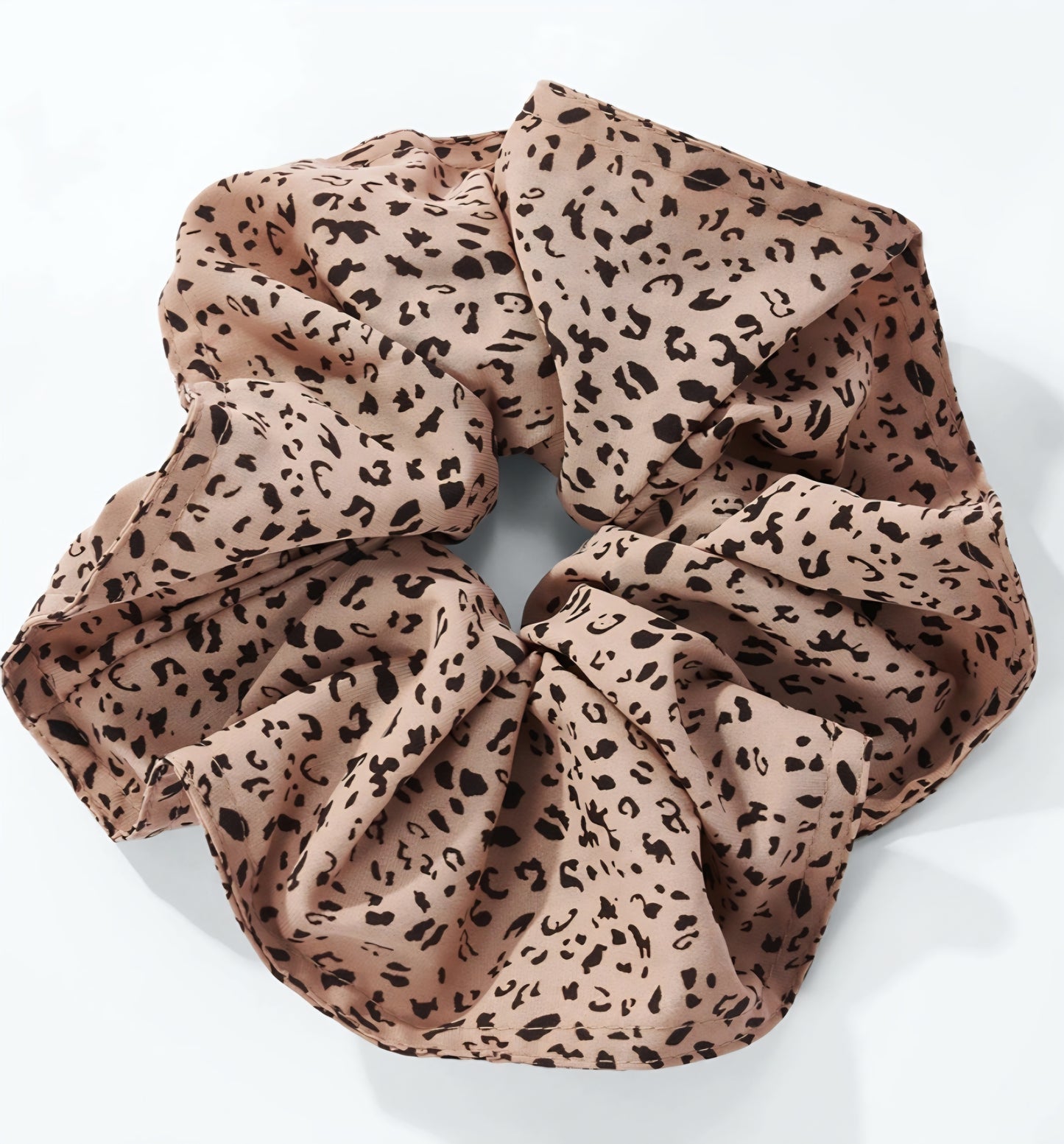 Leopardmönstrad scrunchie Beige