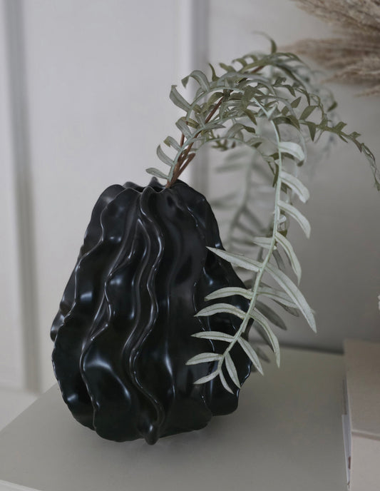 Svart vas Vågig 27 cm