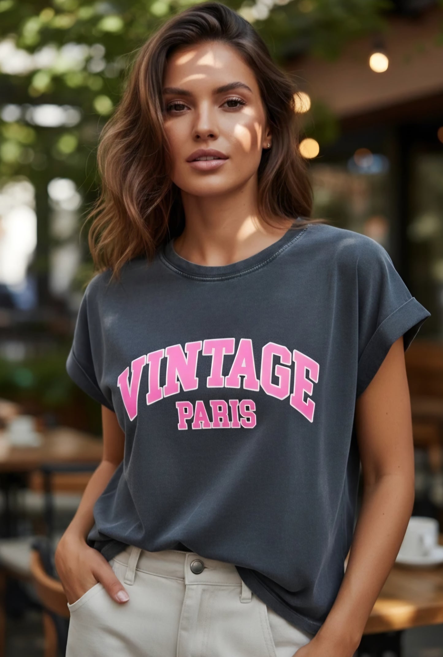 T-shirt Vintage Mörkgrå