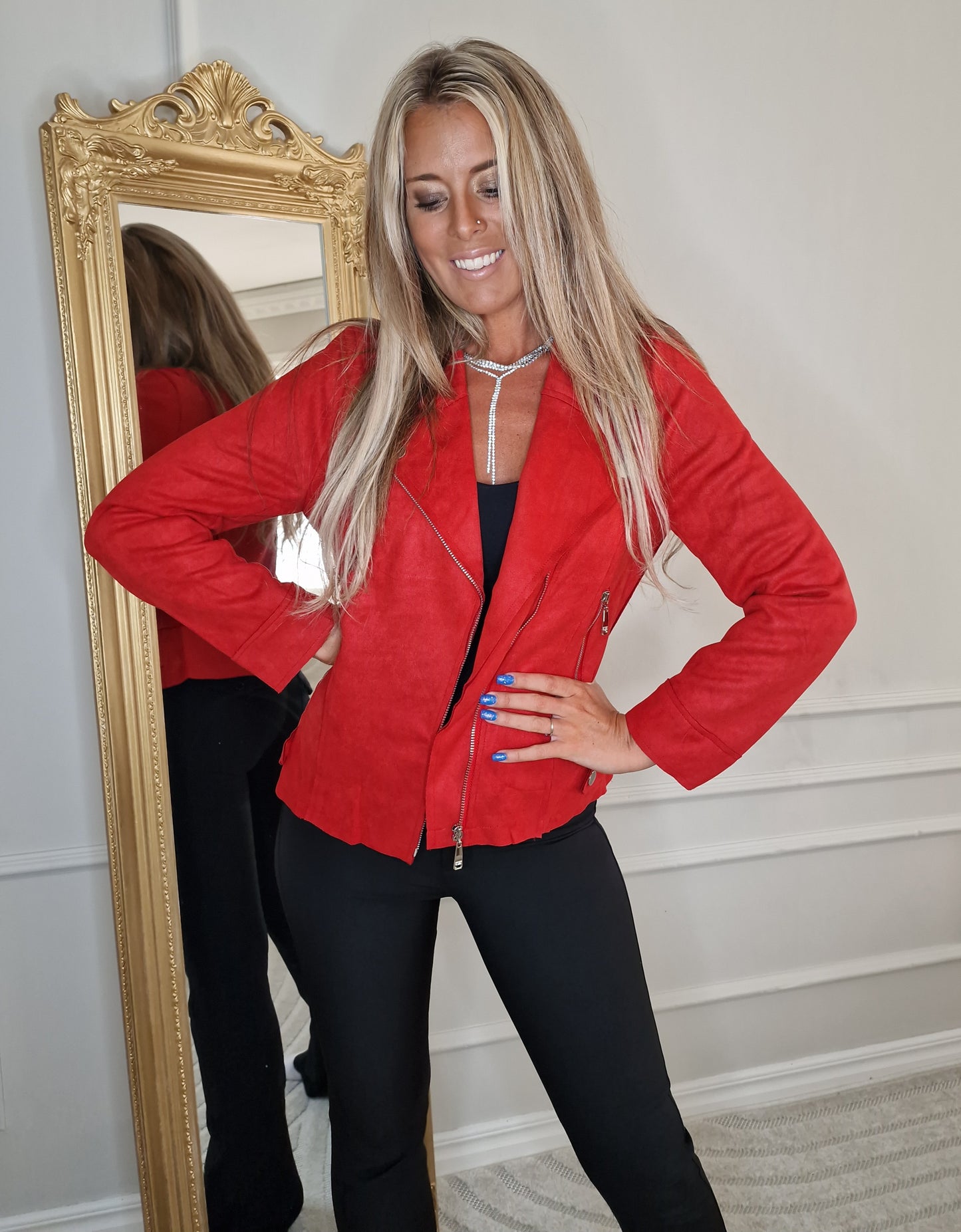 Perfecto mocka JACKET Röd
