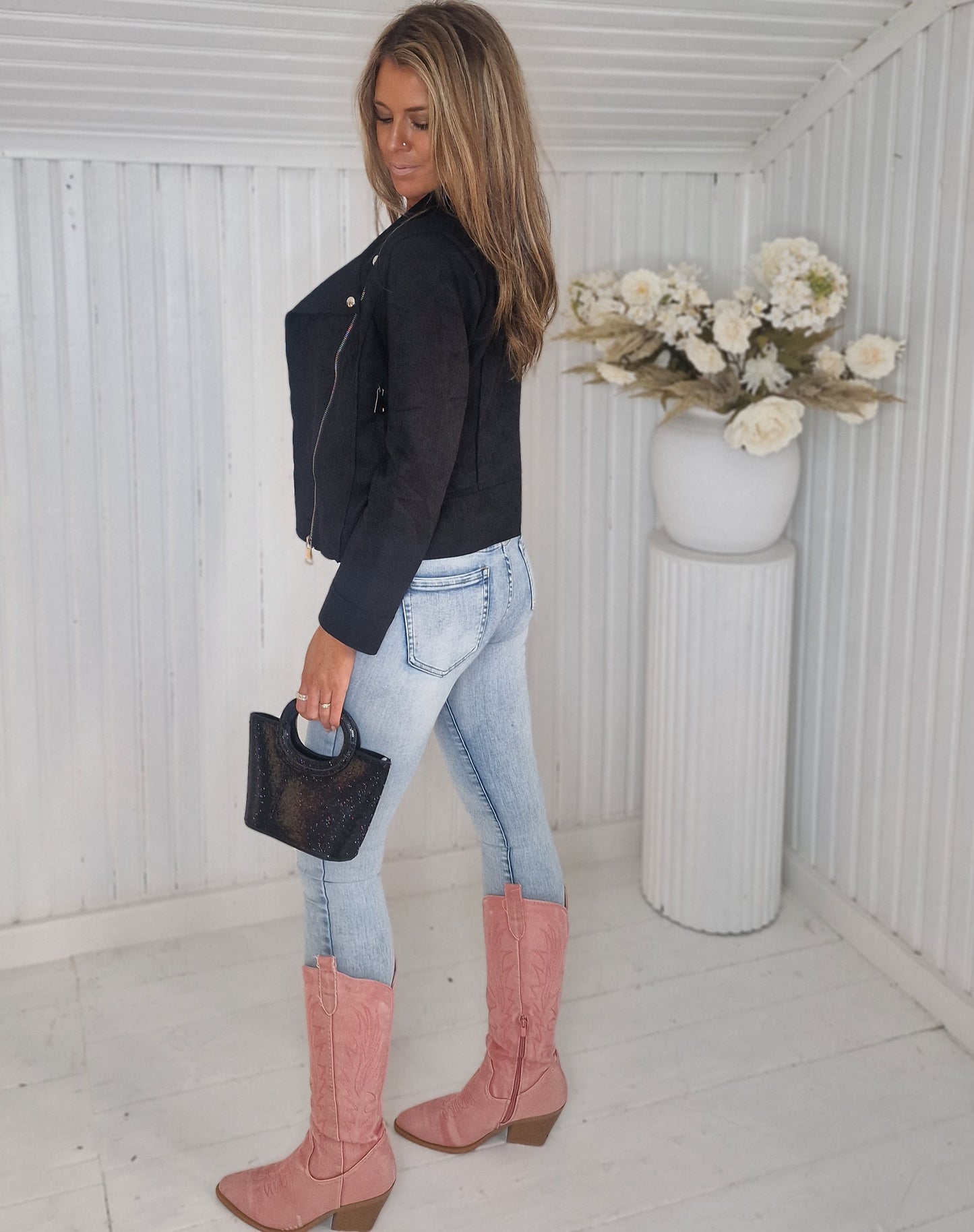 Perfecto mocka JACKET SVART
