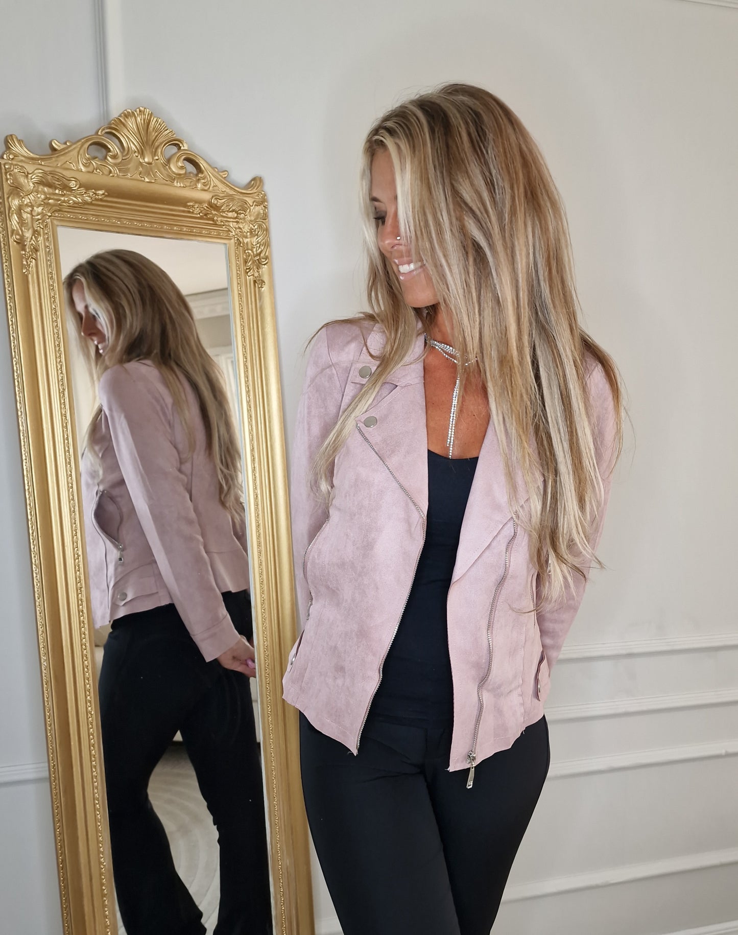 Perfecto mocka JACKET Gammelrosa