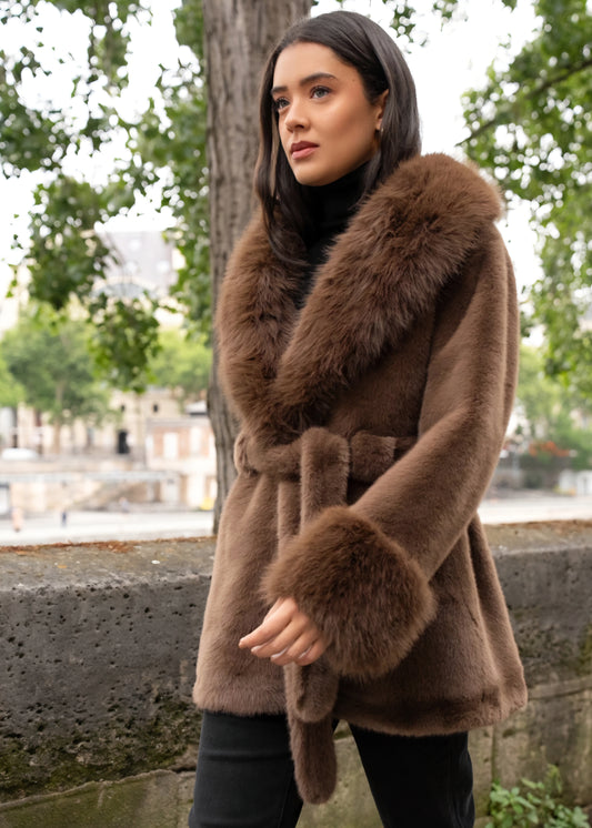Fuskpäls jacka Stella Brun