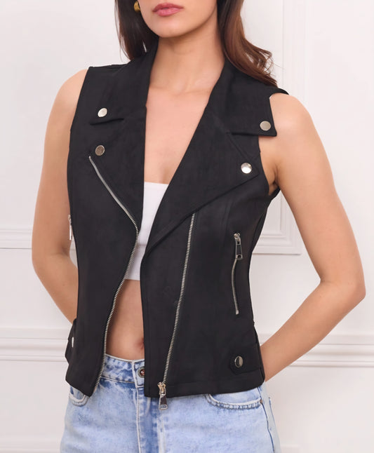 Perfecto mocka Väst Svart