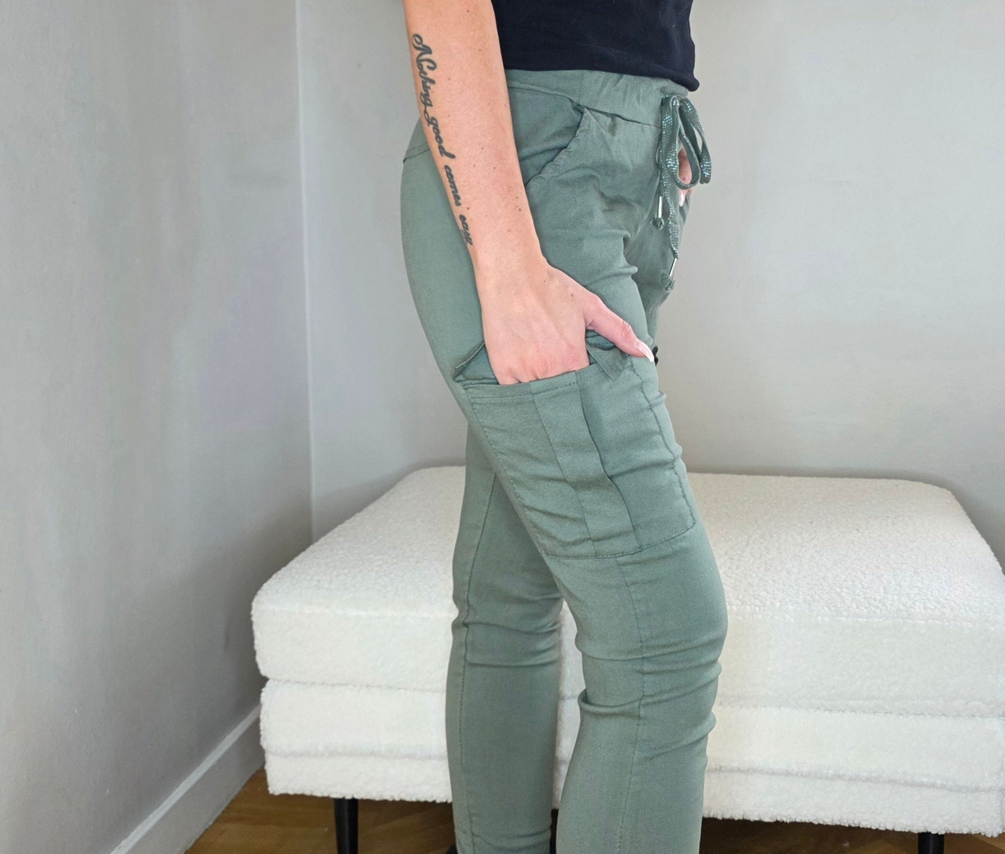 Mirakel byxa Cargo/fickor Grön