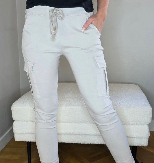 Mirakel byxa Cargo/fickor Beige
