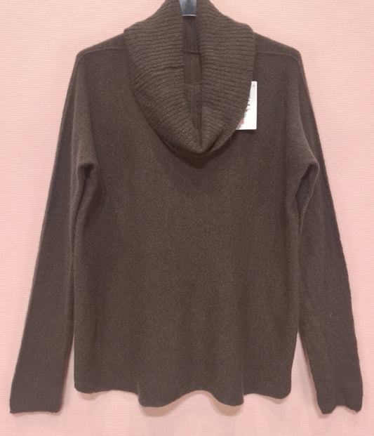 Stickad tröja med sjalkrage Brun