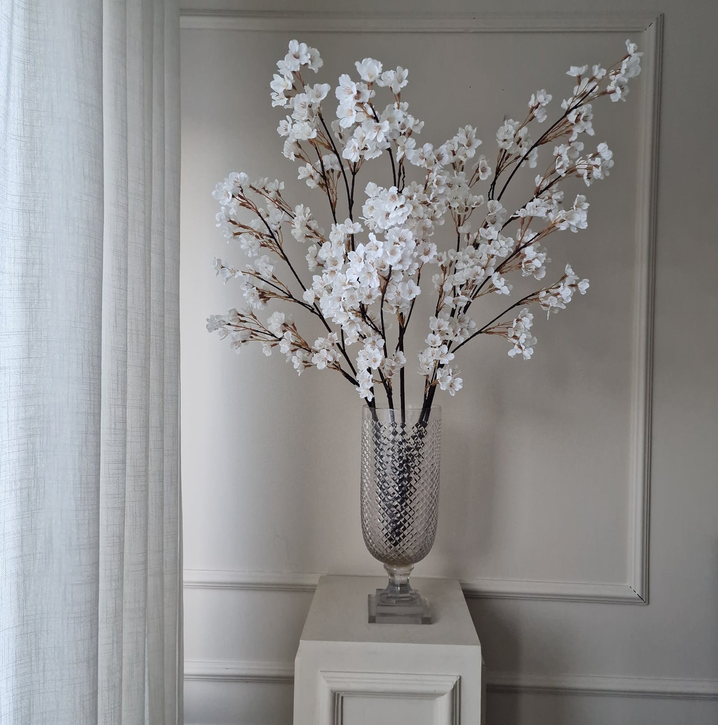 Konst Körsbärsblom 90 cm Vit