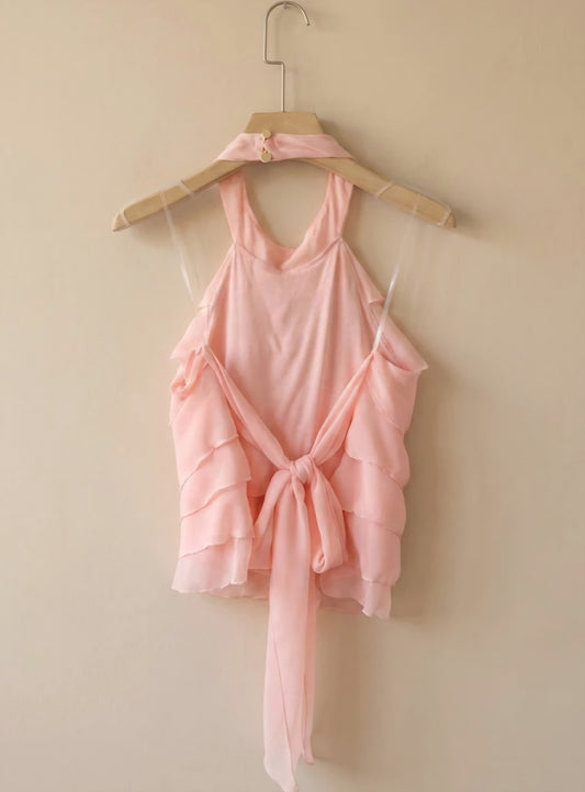 Volangtopp öppen rygg Rosa